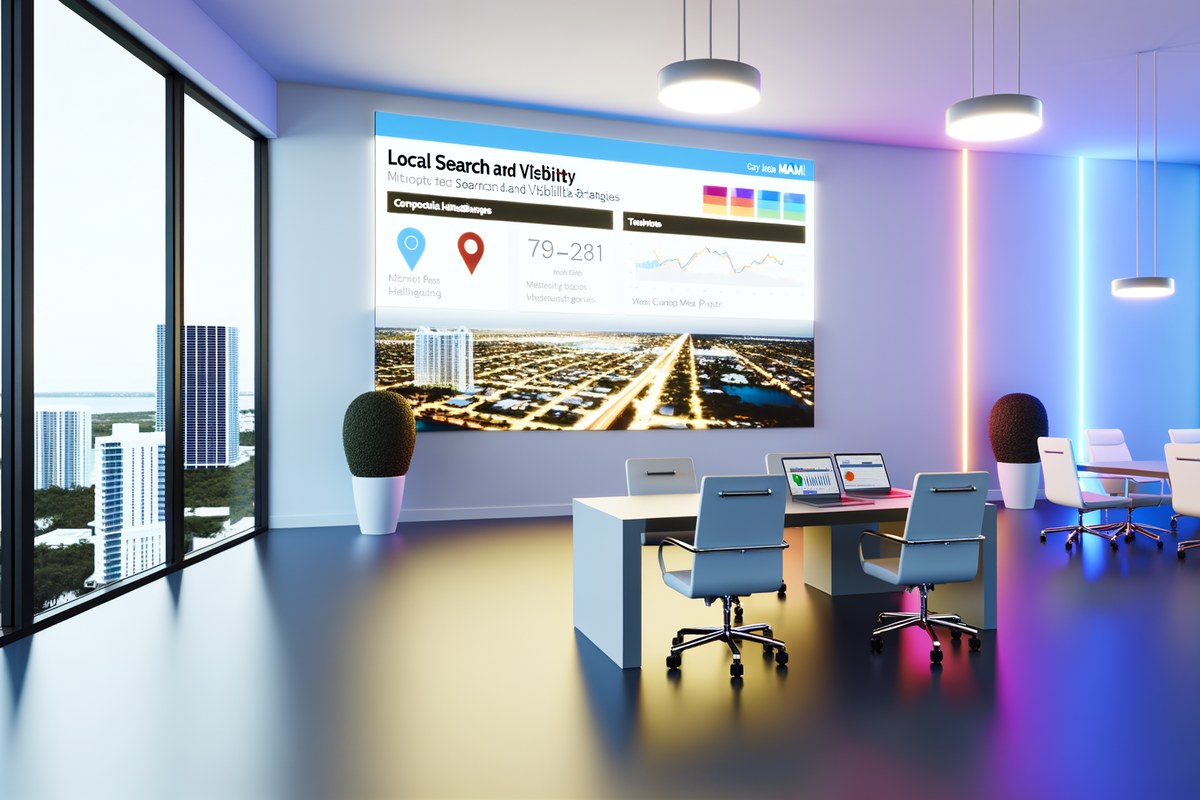 Miami Real Estate Team Local Visibility Strategy Local search and visibility strategy scene for real estate teams in Miami