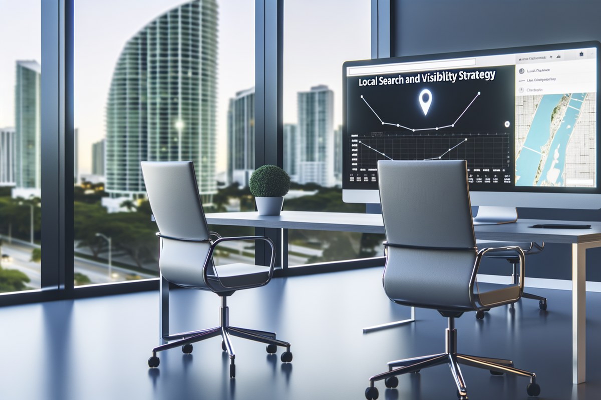 Local SEO and visibility strategy visual for real estate teams in Miami