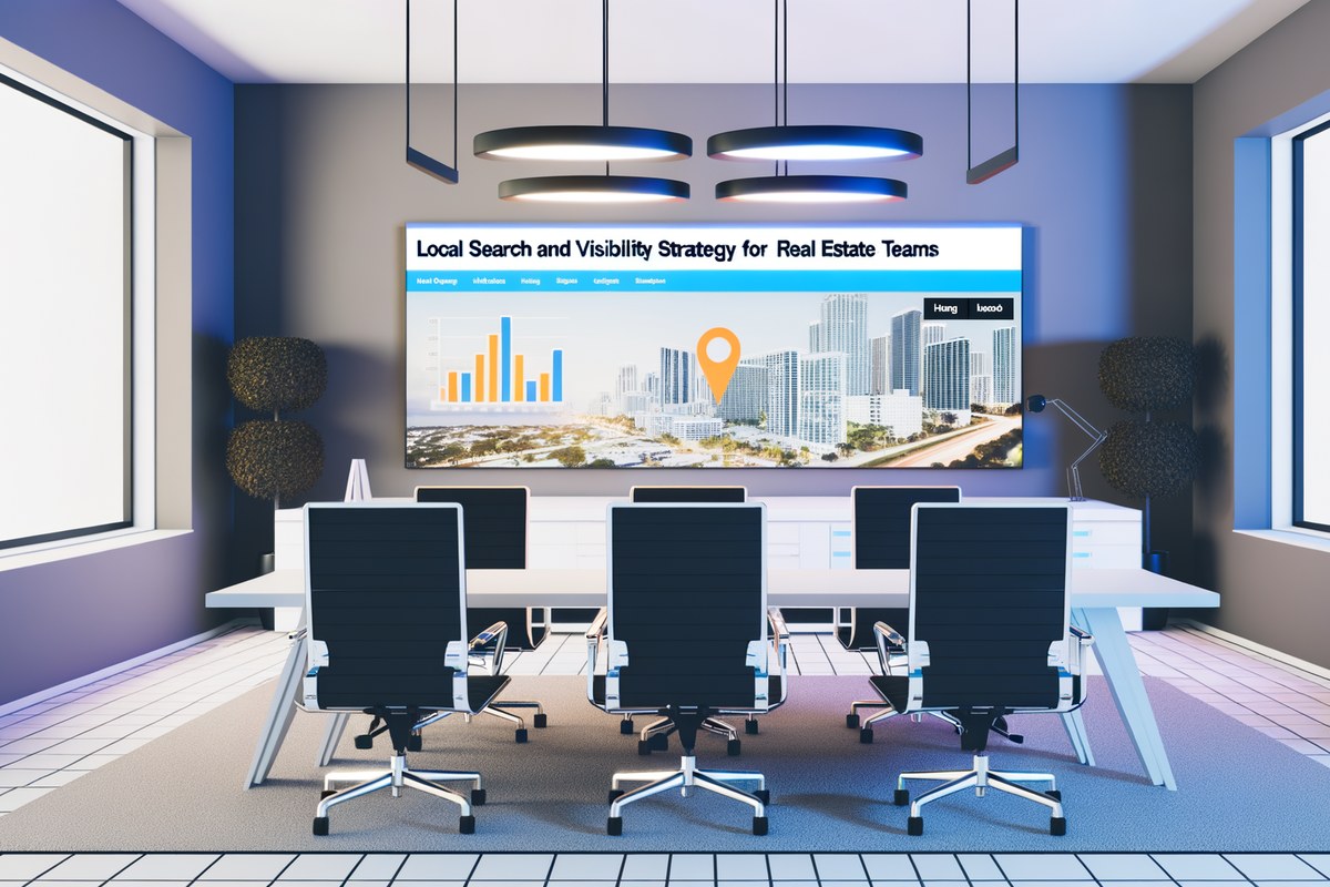 Modern real estate digital marketing with AI integration AI-powered digital growth scene for real estate teams in Miami