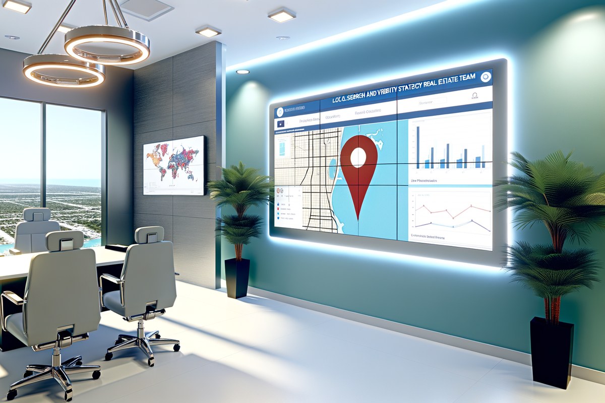 Miami Real Estate Team Local Visibility Strategy Local SEO and visibility strategy visual for real estate teams in Miami