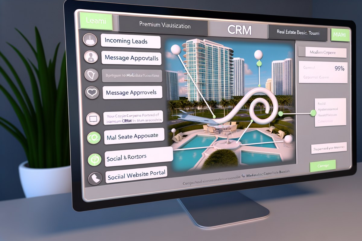 Miami Real Estate Team CRM Workflow AI CRM lead tracking and message workflow visual for real estate teams in Miami
